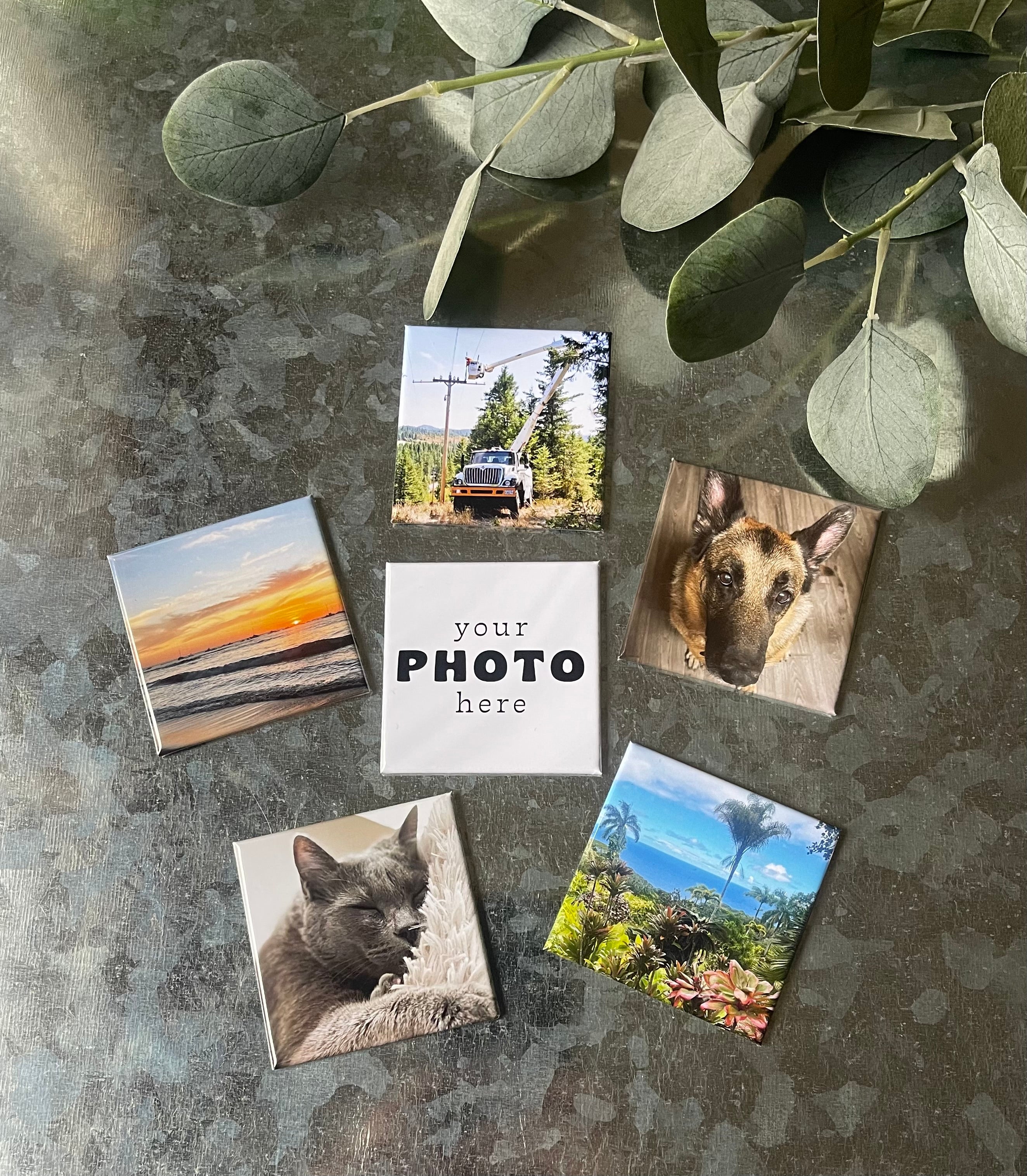 Set of 6 - Square Photo Magnets – 2.5 x 2.5”
